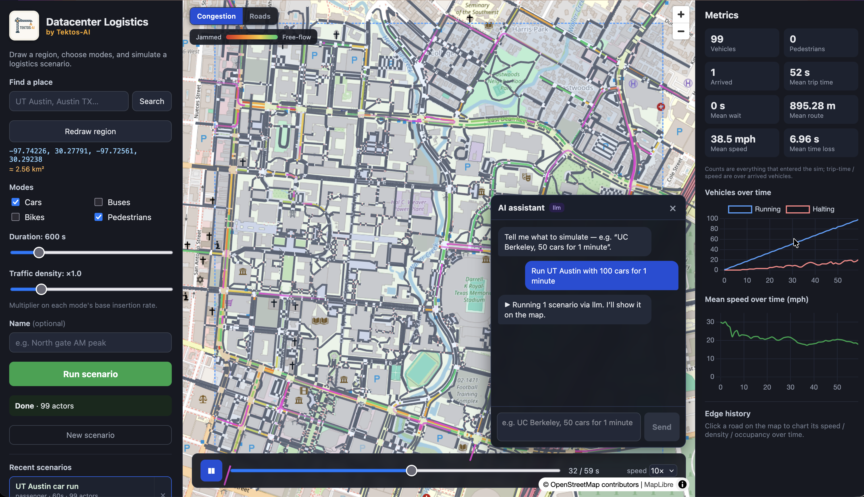 Regional traffic simulation